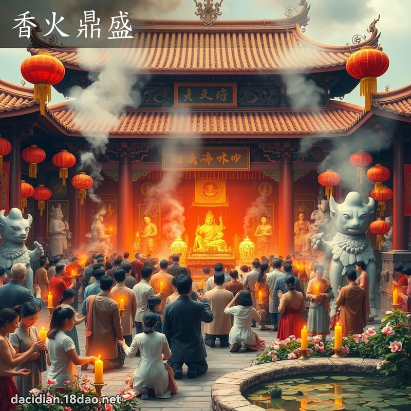 香火鼎盛 - 國語大辭典配圖