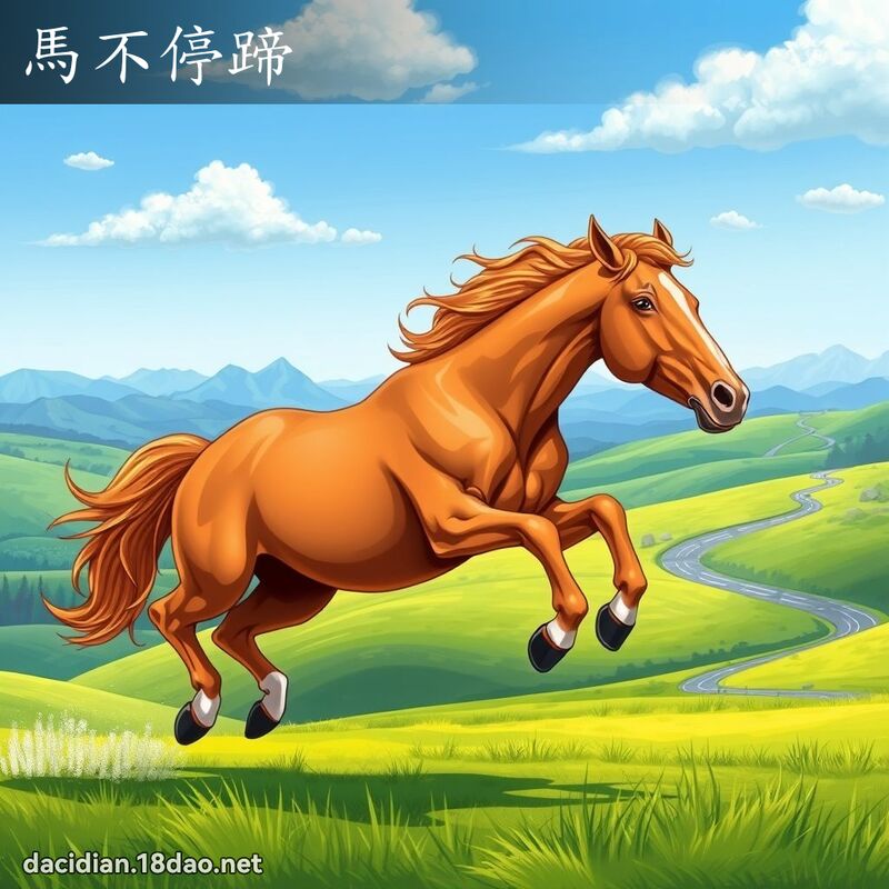 馬不停蹄 - 國語大辭典配圖