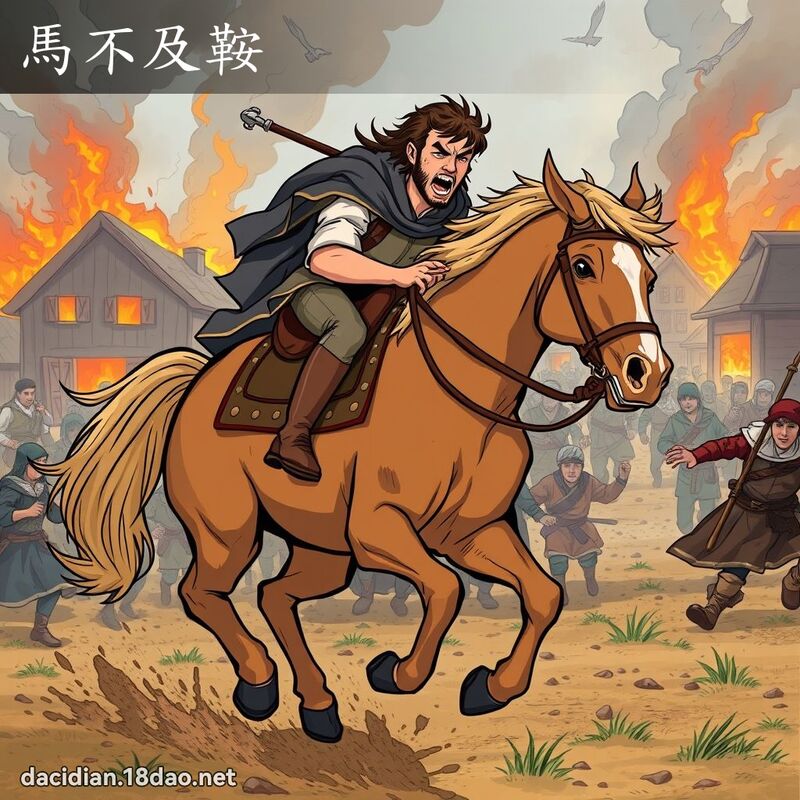 马不及鞍 - 国语大辞典配图