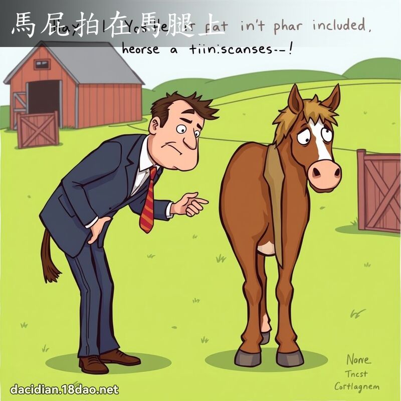 馬屁拍在馬腿上 - 國語大辭典配圖