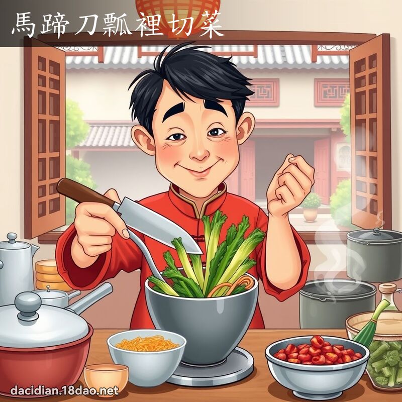 馬蹄刀瓢裡切菜 - 國語大辭典配圖