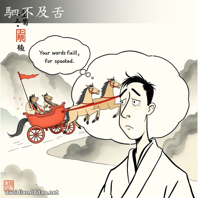 駟不及舌 - 国语大辞典配图