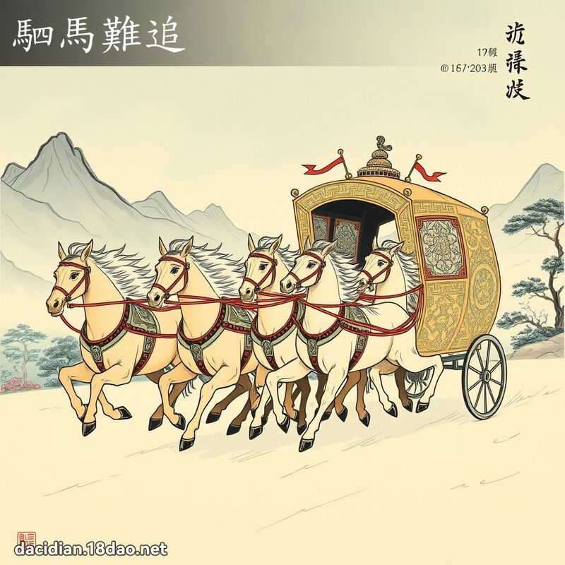駟马难追 - 国语大辞典配图
