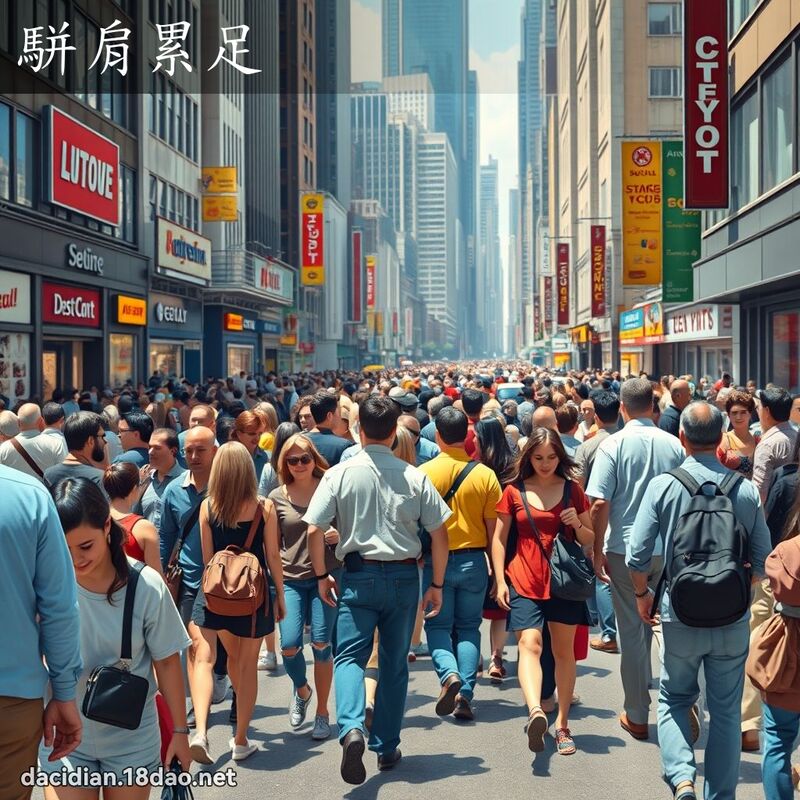 駢肩累足 - 國語大辭典配圖