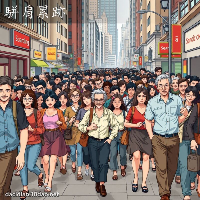 駢肩累跡 - 国语大辞典配图