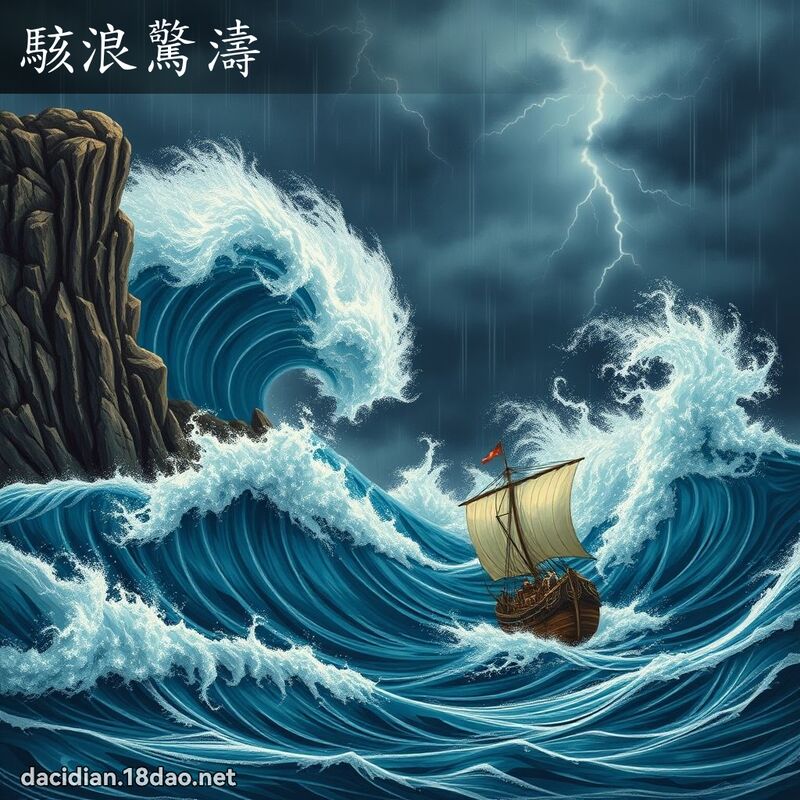 駭浪驚濤 - 國語大辭典配圖