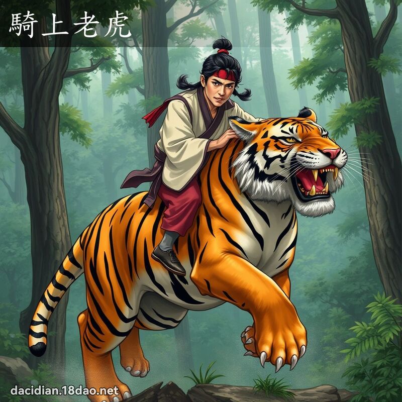 騎上老虎 - 國語大辭典配圖