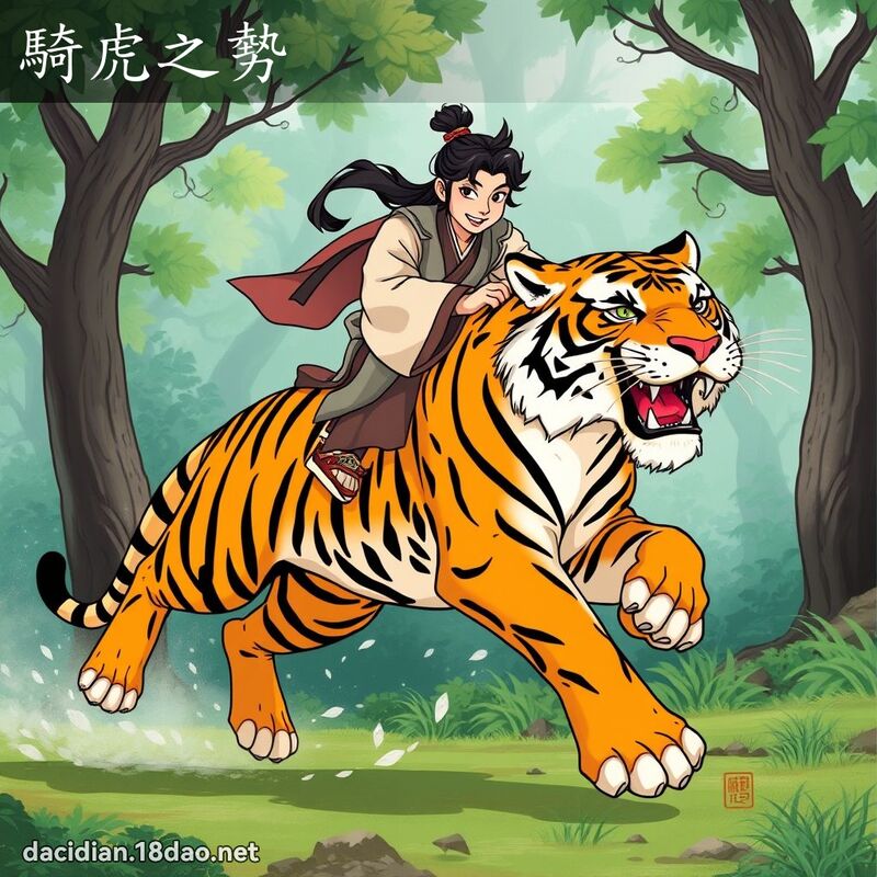 騎虎之勢 - 國語大辭典配圖