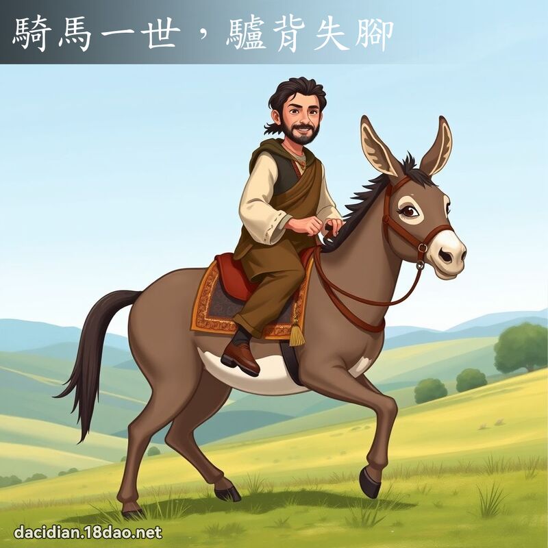 骑马一世，驴背失脚 - 国语大辞典配图