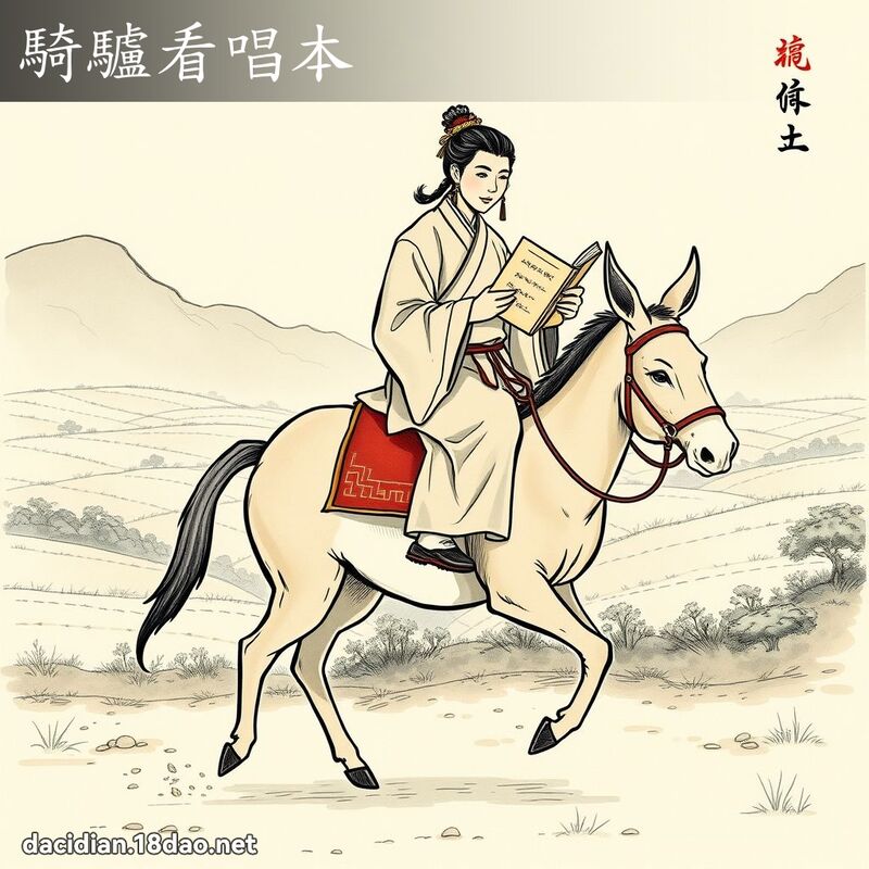 骑驴看唱本 - 国语大辞典配图