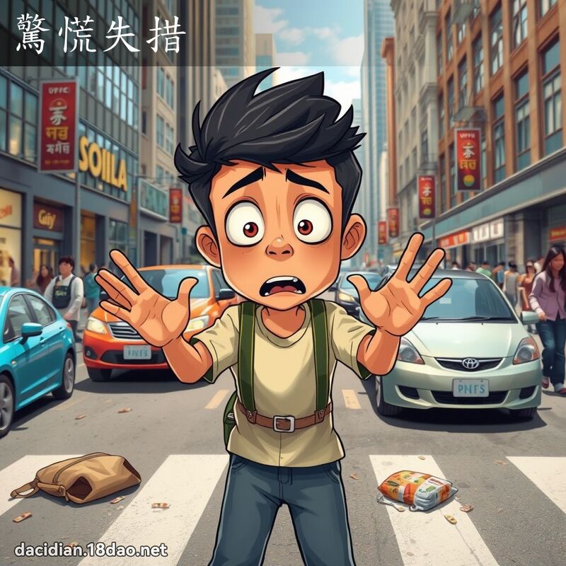 惊慌失措 - 国语大辞典配图