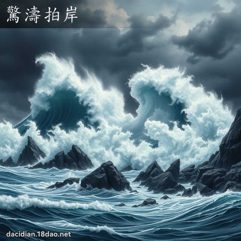 驚濤拍岸 - 國語大辭典配圖