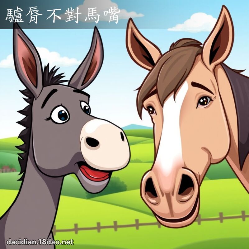 驴脣不对马嘴 - 国语大辞典配图
