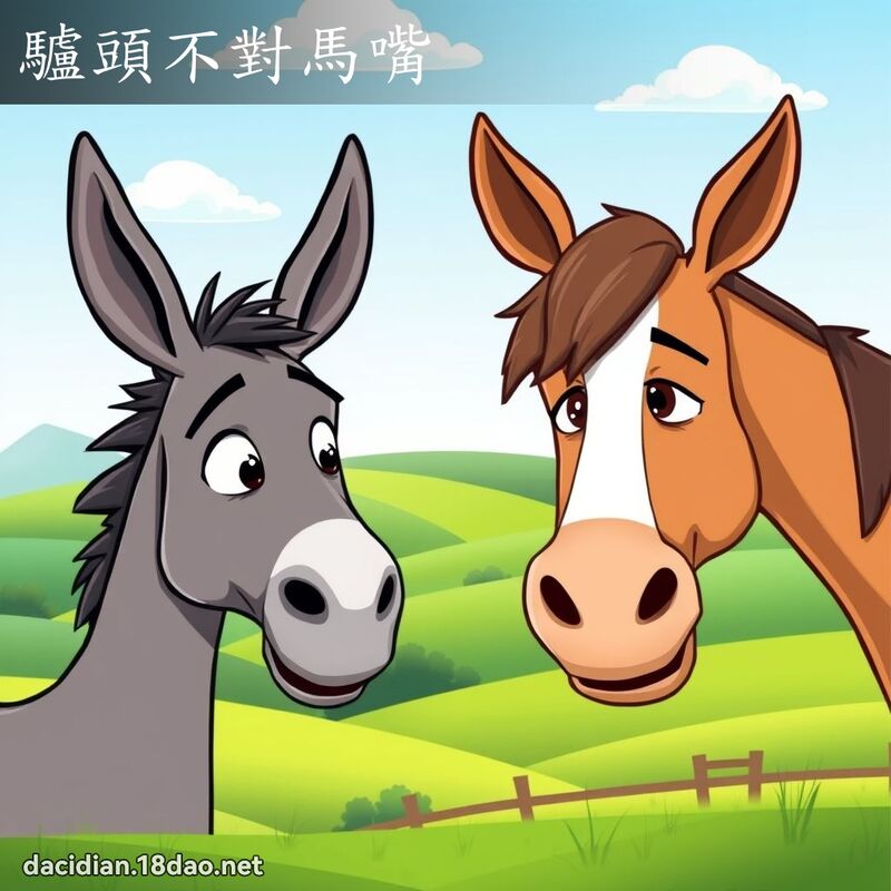 驢頭不對馬嘴 - 國語大辭典配圖