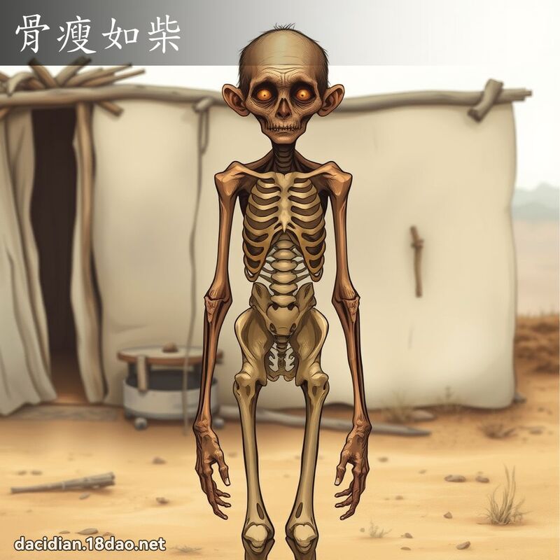 骨瘦如柴 - 国语大辞典配图