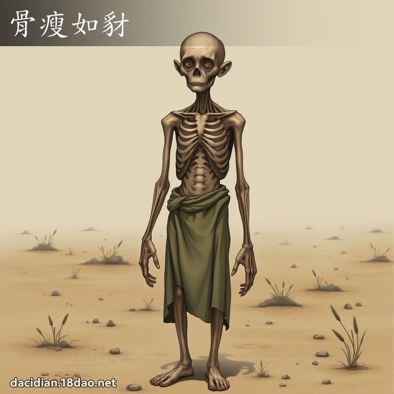 骨瘦如豺 - 國語大辭典配圖