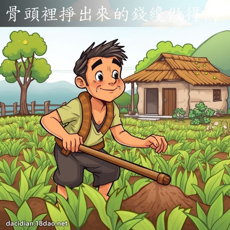 骨头里挣出来的钱纔做得肉 - 国语大辞典配图