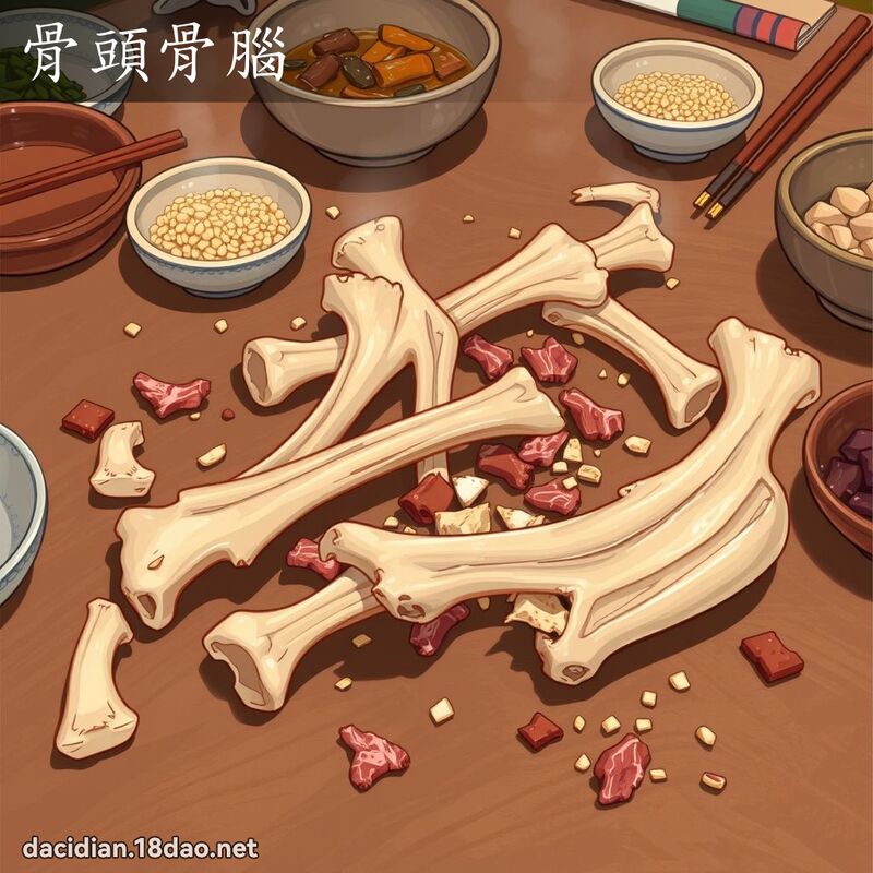骨頭骨腦 - 國語大辭典配圖