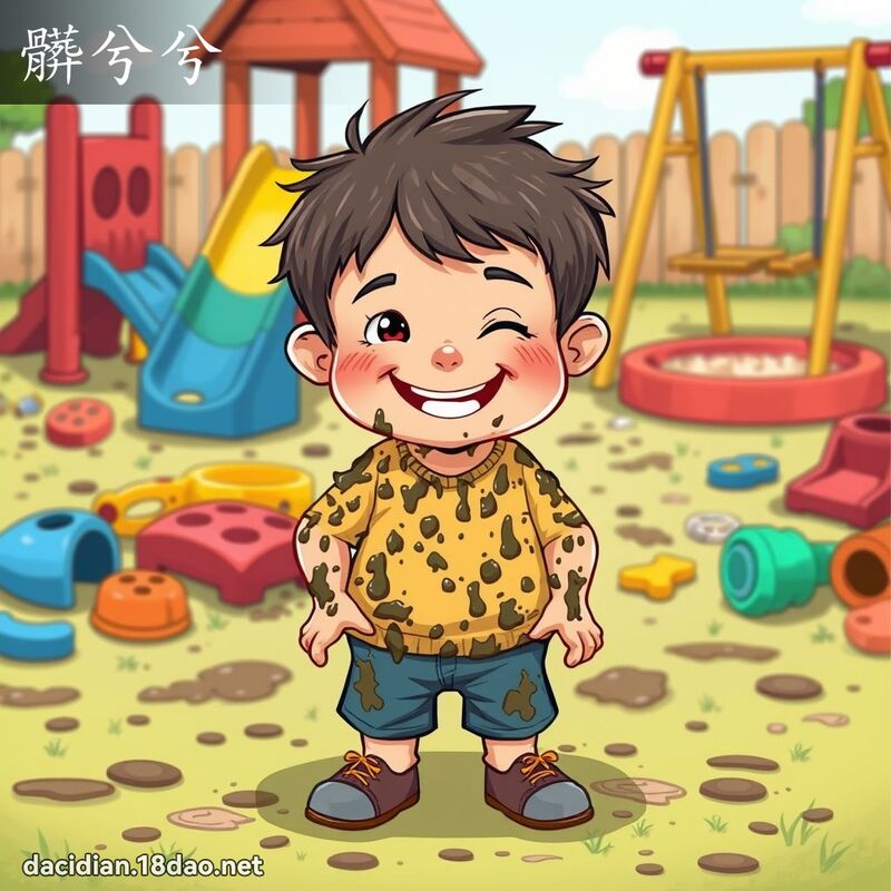 髒兮兮 - 國語大辭典配圖