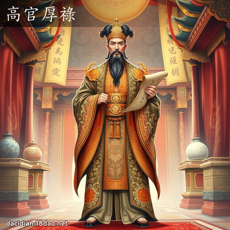 高官厚祿 - 國語大辭典配圖