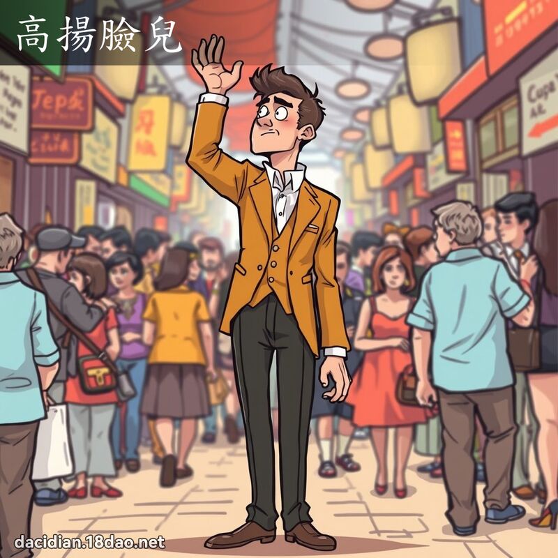 高揚臉兒 - 國語大辭典配圖