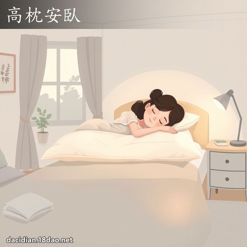 高枕安臥 - 国语大辞典配图