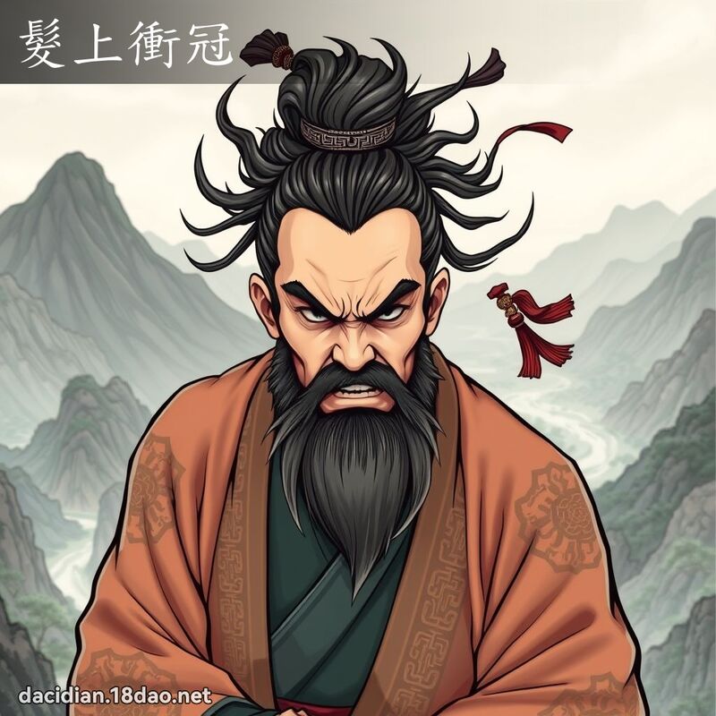 发上冲冠 - 国语大辞典配图