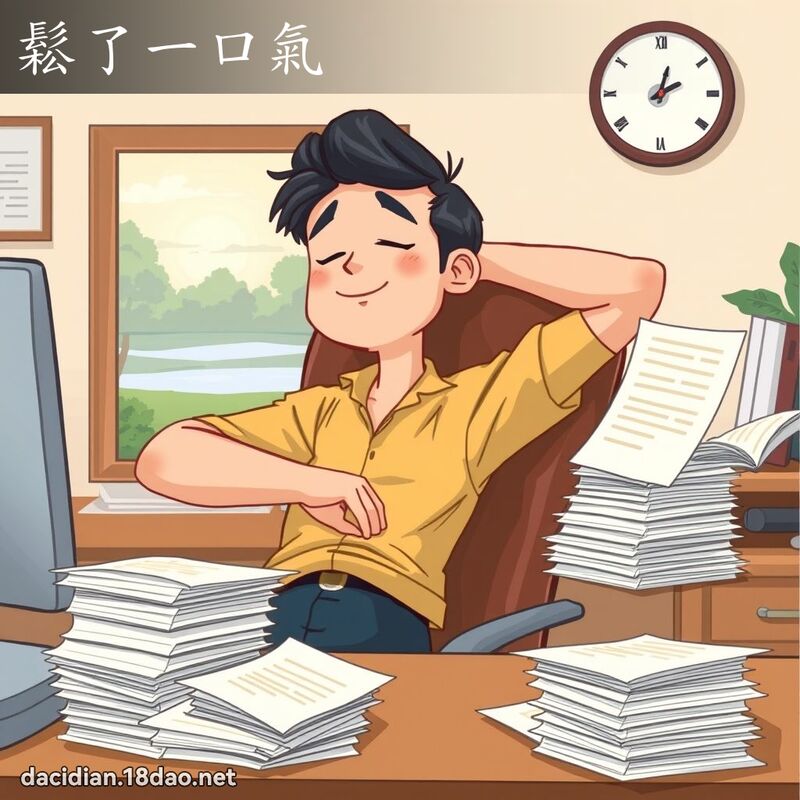 鬆了一口氣 - 國語大辭典配圖
