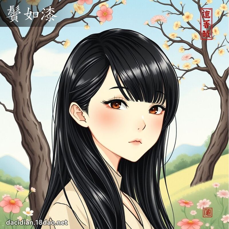 鬢如漆 - 國語大辭典配圖