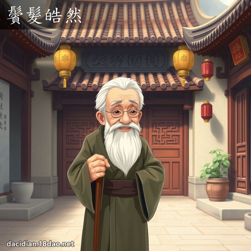 鬢发皓然 - 国语大辞典配图