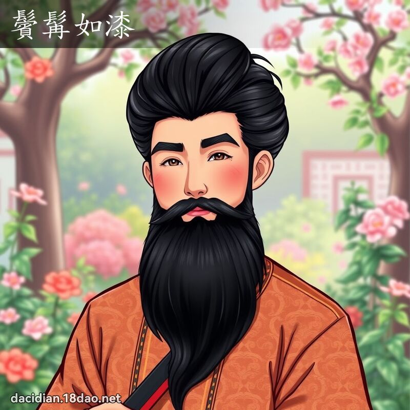 鬢髯如漆 - 国语大辞典配图