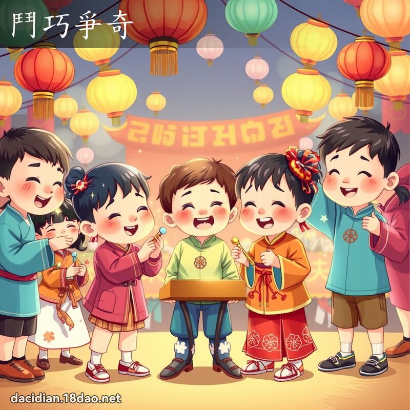 鬥巧爭奇 - 國語大辭典配圖