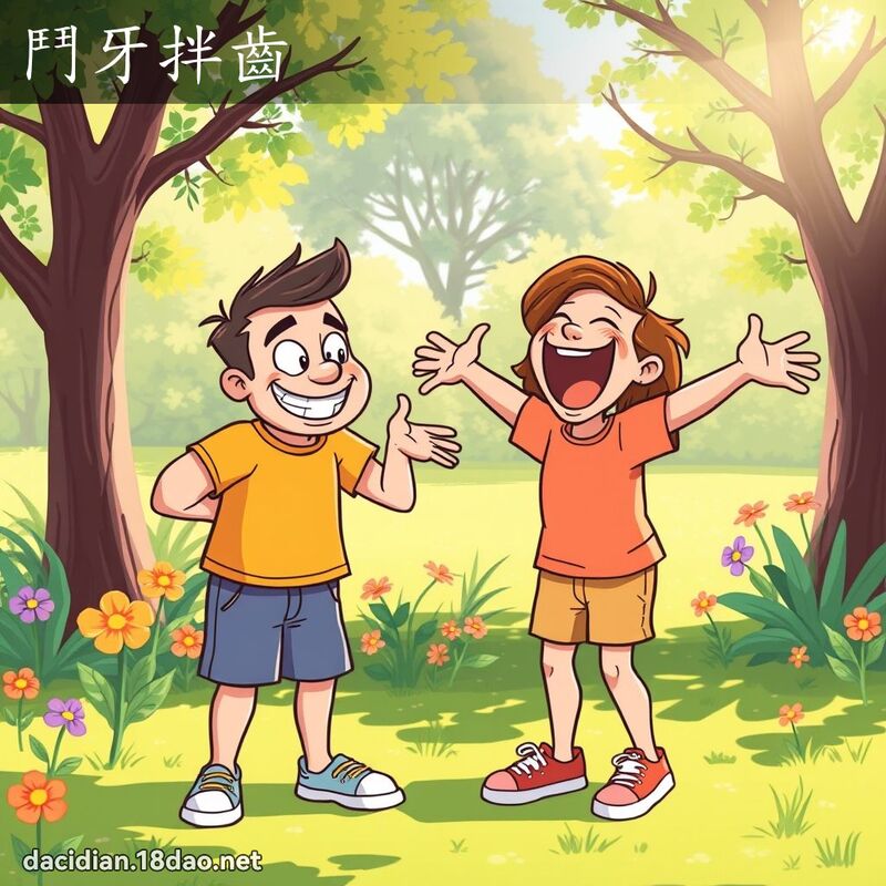 斗牙拌齿 - 国语大辞典配图