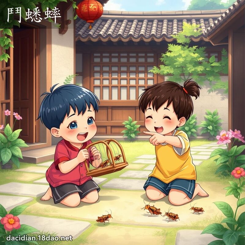鬥蟋蟀 - 國語大辭典配圖