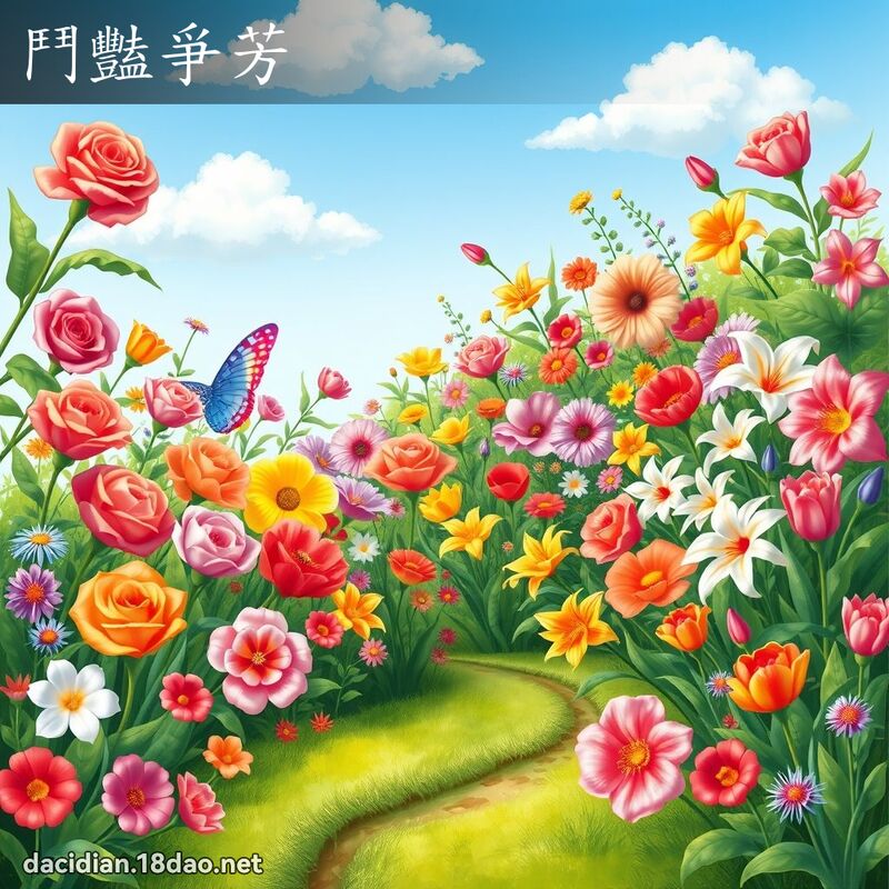 鬥豔爭芳 - 國語大辭典配圖