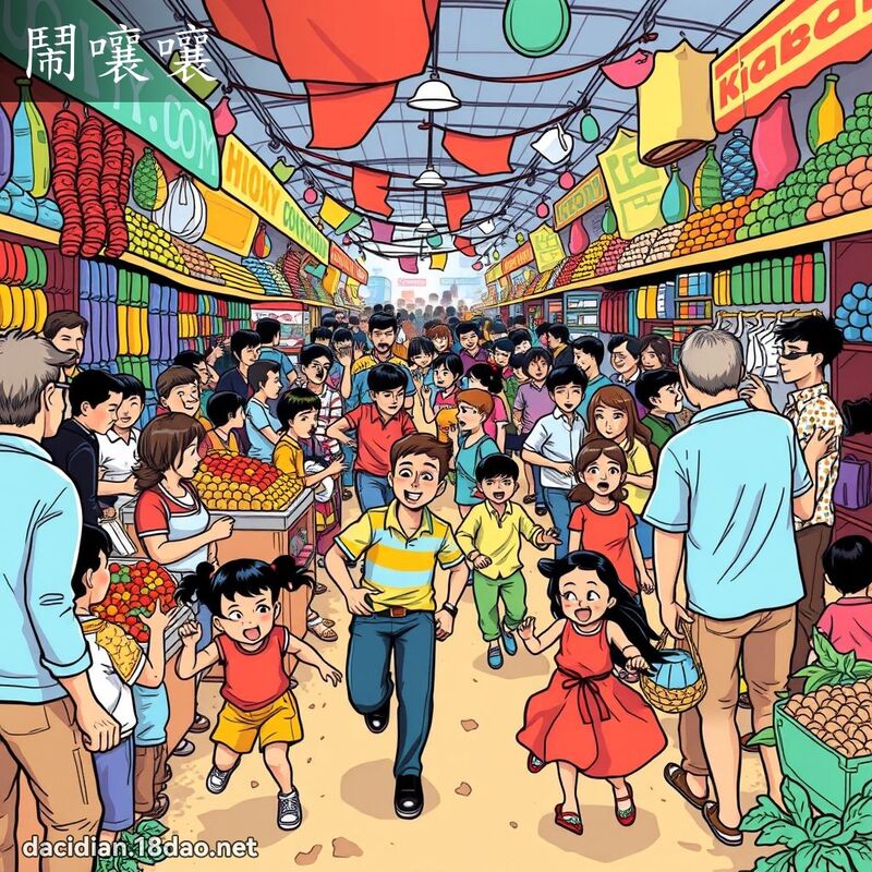 鬧嚷嚷 - 國語大辭典配圖