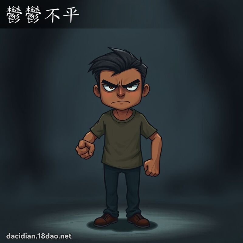 鬱鬱不平 - 國語大辭典配圖