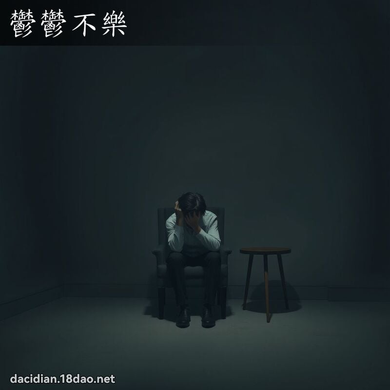 郁郁不乐 - 国语大辞典配图