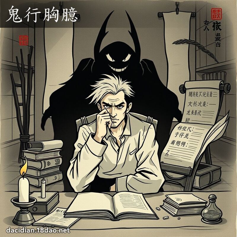 鬼行胸臆 - 国语大辞典配图