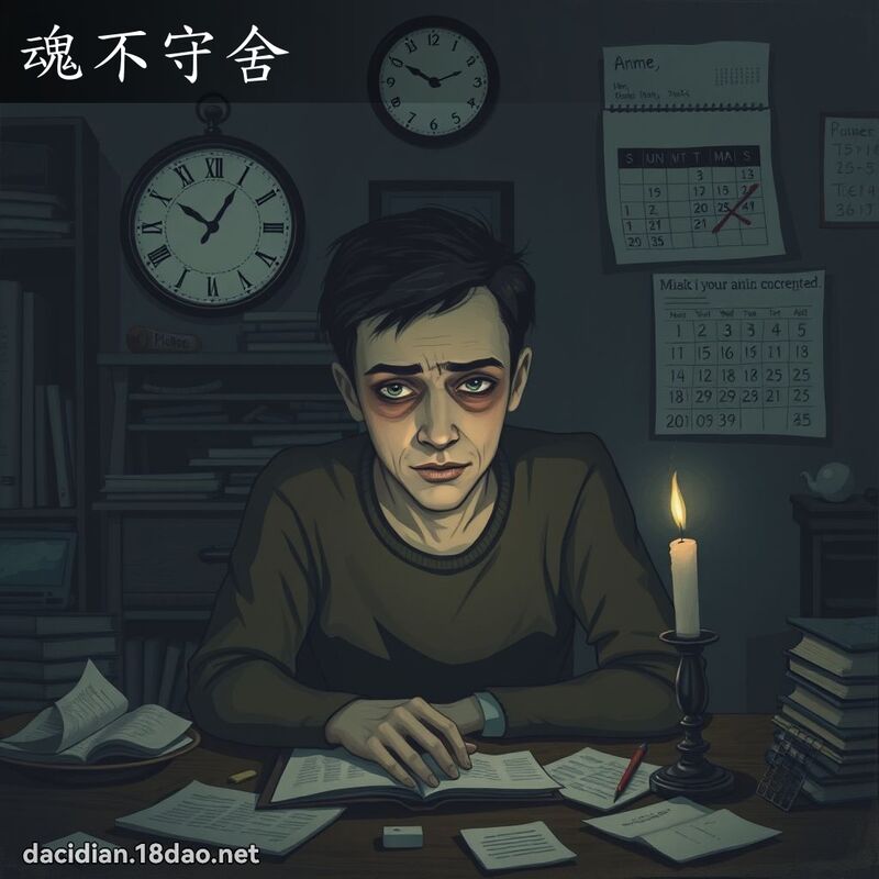 魂不守舍 - 国语大辞典配图