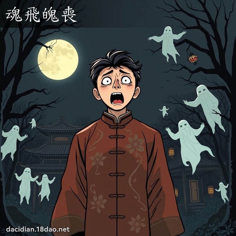 魂飛魄喪 - 國語大辭典配圖