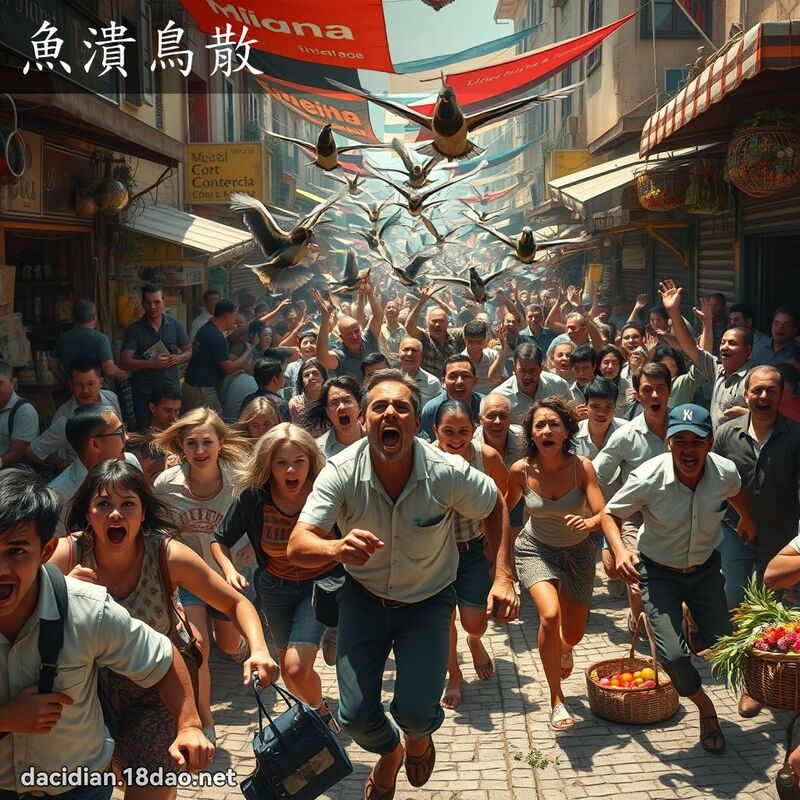 魚潰鳥散 - 國語大辭典配圖