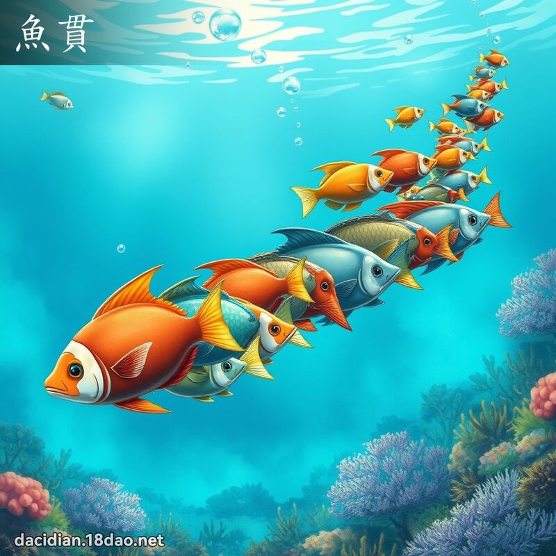 鱼贯 - 国语大辞典配图