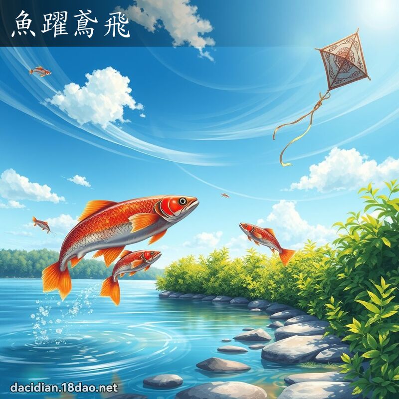 魚躍鳶飛 - 國語大辭典配圖