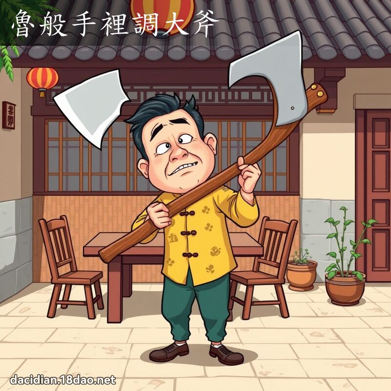 鲁般手里调大斧 - 国语大辞典配图
