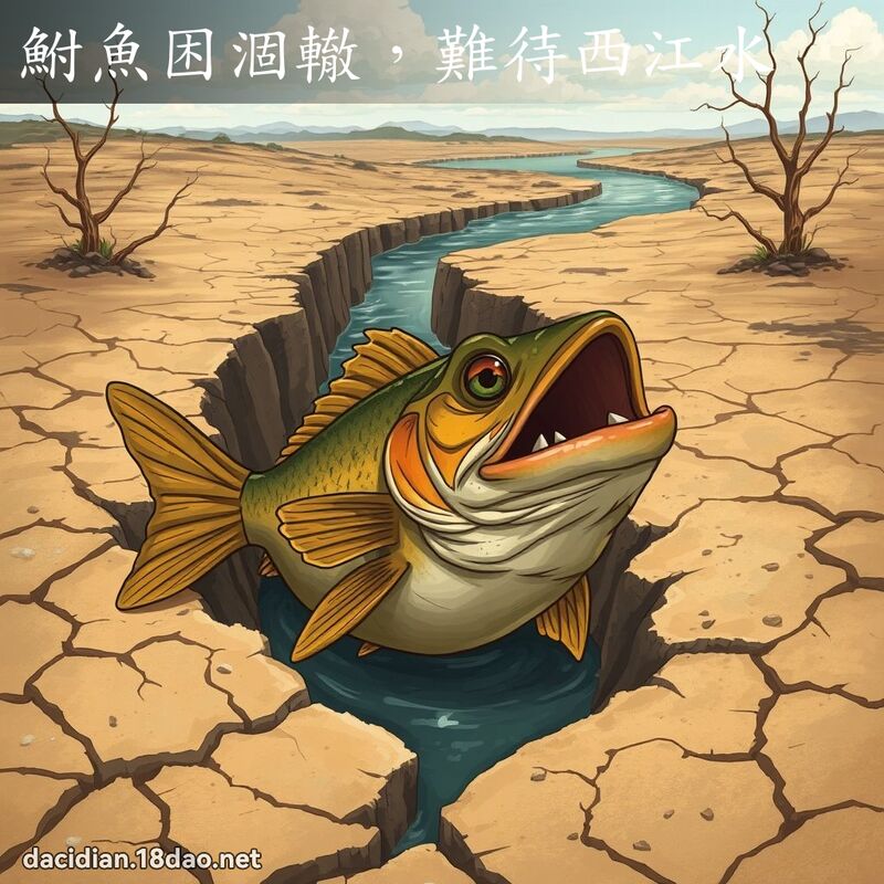 鮒魚困涸轍，難待西江水 - 國語大辭典配圖