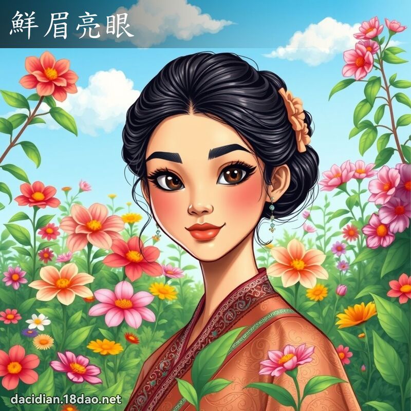 鮮眉亮眼 - 國語大辭典配圖