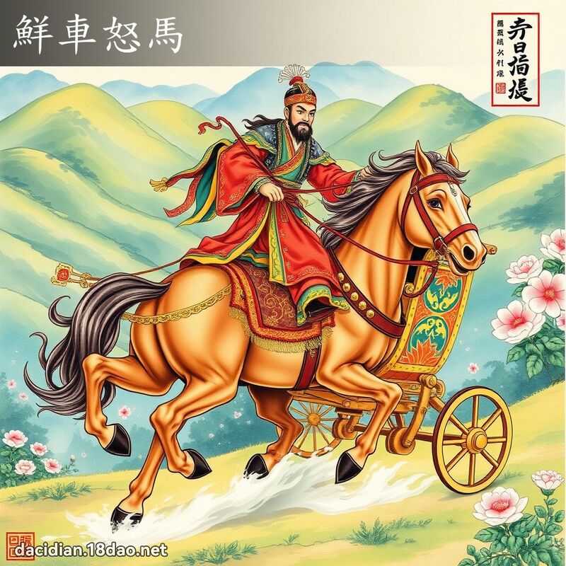 鮮車怒馬 - 國語大辭典配圖