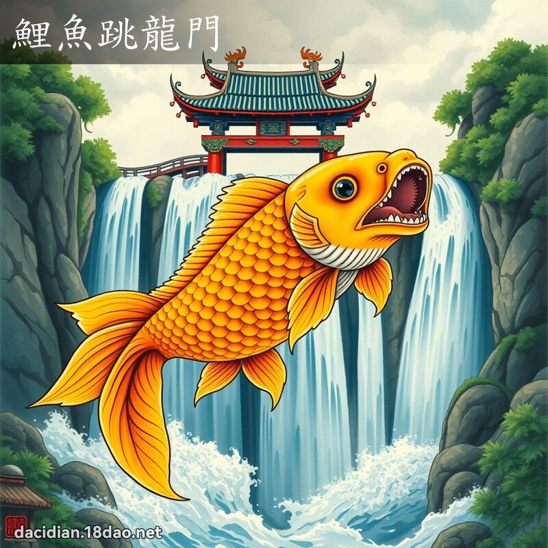 鯉魚跳龍門 - 國語大辭典配圖