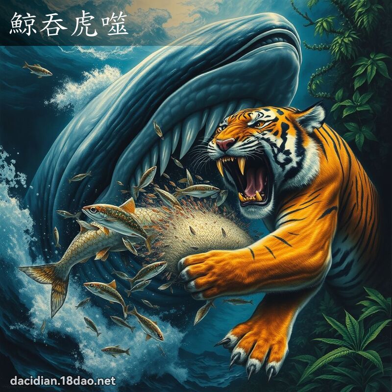 鯨吞虎噬 - 國語大辭典配圖